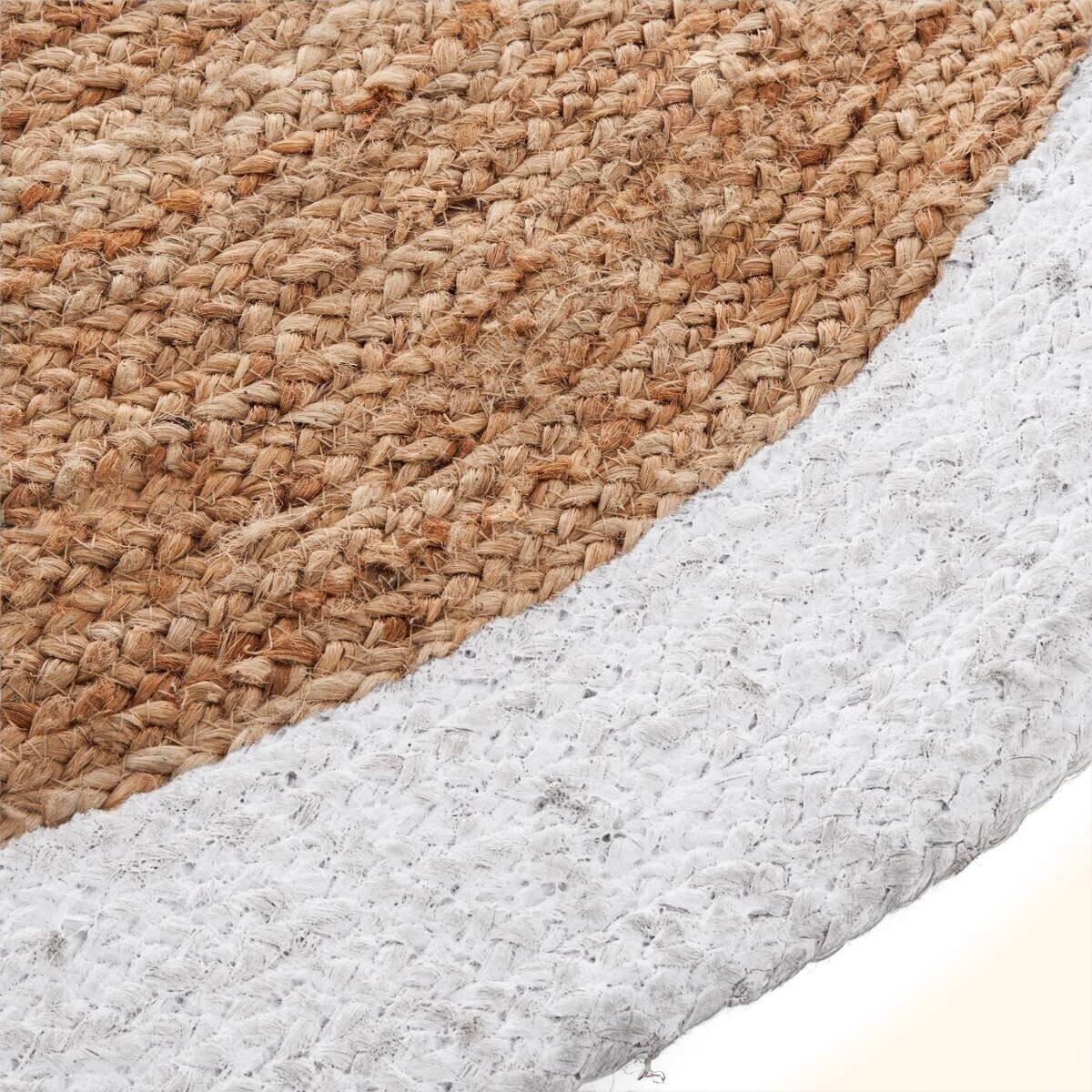 JUTETEPPICH Ø 120 cm - Weiß, Naturmaterialen (120/120cm) - Atmosphera Createur d´interieur