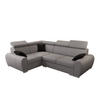 ECKSOFA APOLLO KN08, Eckcouch in L-Form mit Schlaffunktion, Farbe: Grau, Kunstleder, Ottomane Links - Grau, Textil (255/190cm) - O-Sofa