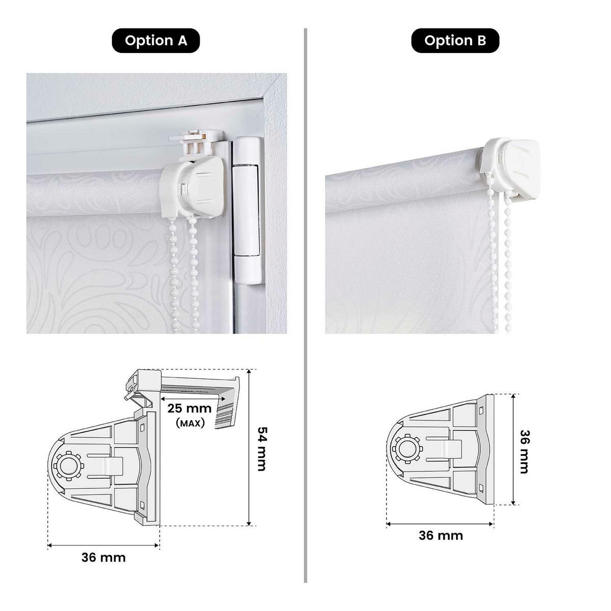 ROLLO Weiß Wellen, 150 cm x 180 cm - Weiß, Kunststoff (150/180cm) - STORESDECO