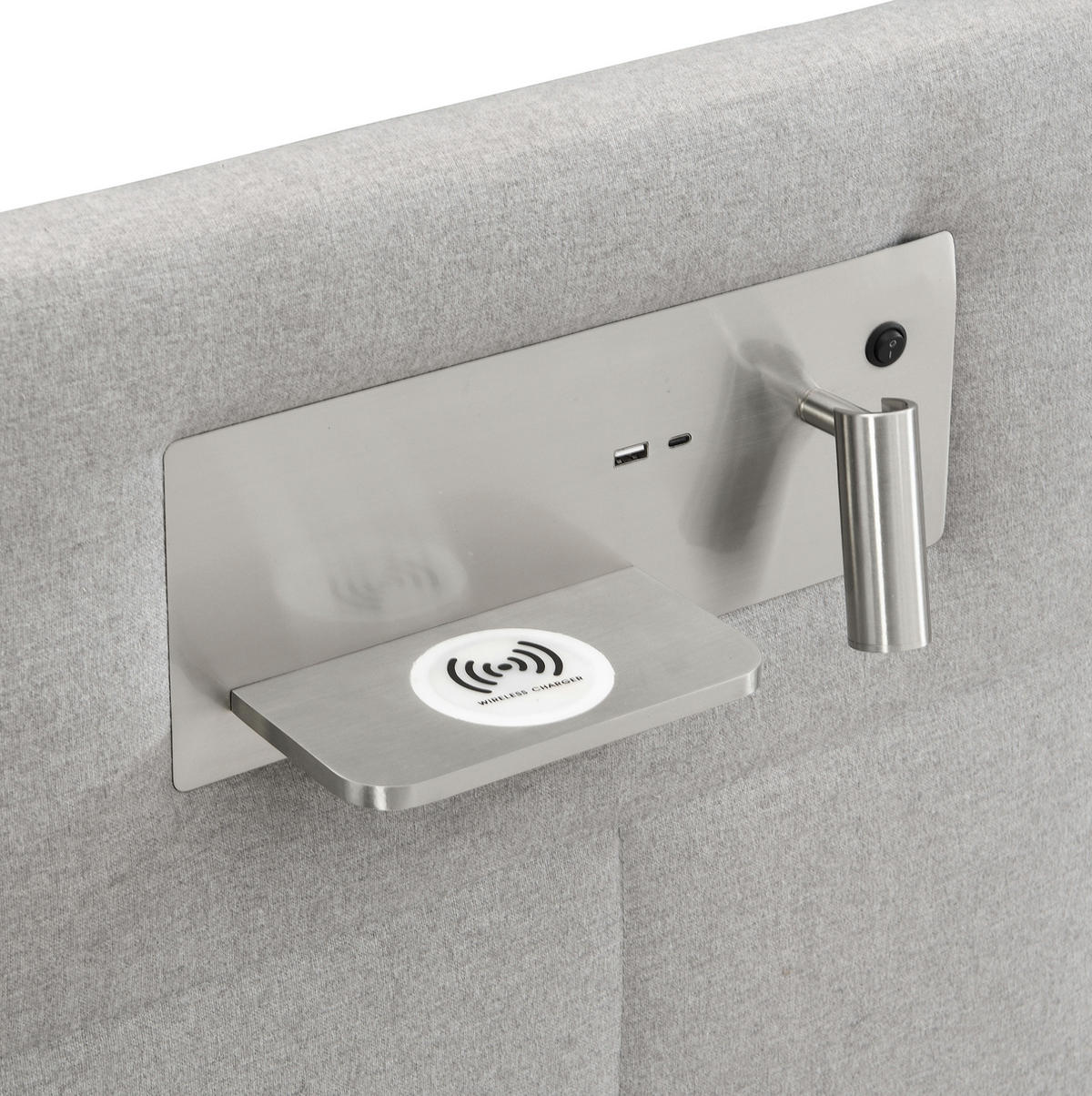 POLSTERBETT 180/200 cm Grau aus Leinen mit Stauraum - Grau, Textil (180/200cm) - OKMYHOME