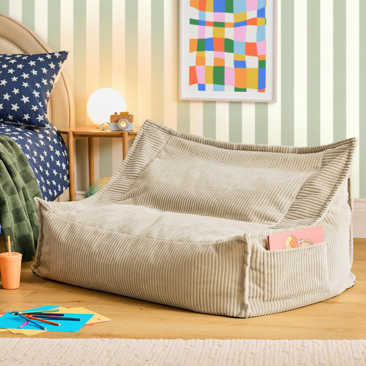 KINDERSITZSACK Sofa Francesco - Beige, Textil (107/60/67cm) - icon