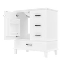 WASCHTISCHKOMBI 76/46/83,5 cm in Weiß mit Keramikbecken und 3 Schubladen - Weiß, Holzwerkstoff (76/83.5/46cm) - Flora Grace