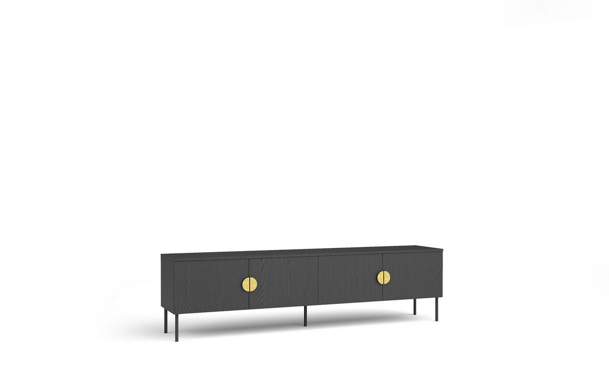 TV-SCHRANK Graphitschwarz 200/53,6/40 - Graphitfarben, Holzwerkstoff (200/54/40cm) - RAUMHIRSCH FURNITURE