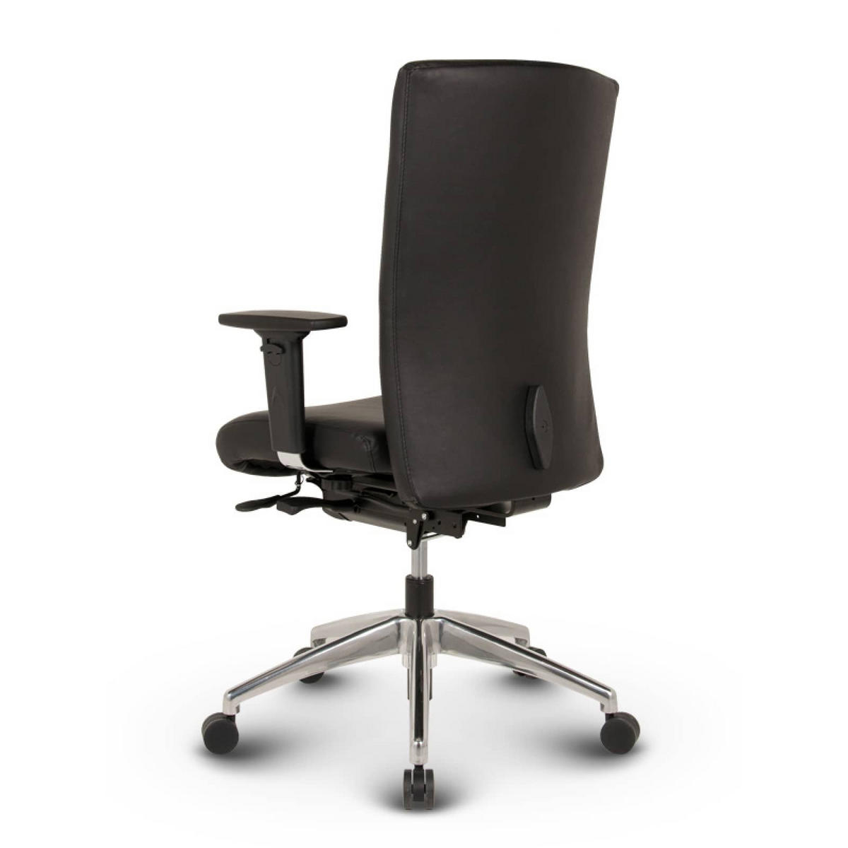BÜROSTUHL Terox Echtleder Schwarz - ergonomisch, 150 kg belastbar, Sitzhöhe 54-66cm - Schwarz, Leder/Kunststoff (65/106/60cm) - Versee