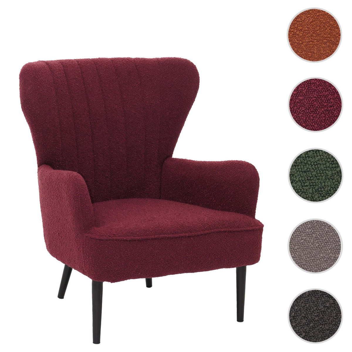 LOUNGE-SESSEL Bordeaux - Bordeaux, Textil (75/80/78cm) - MCW