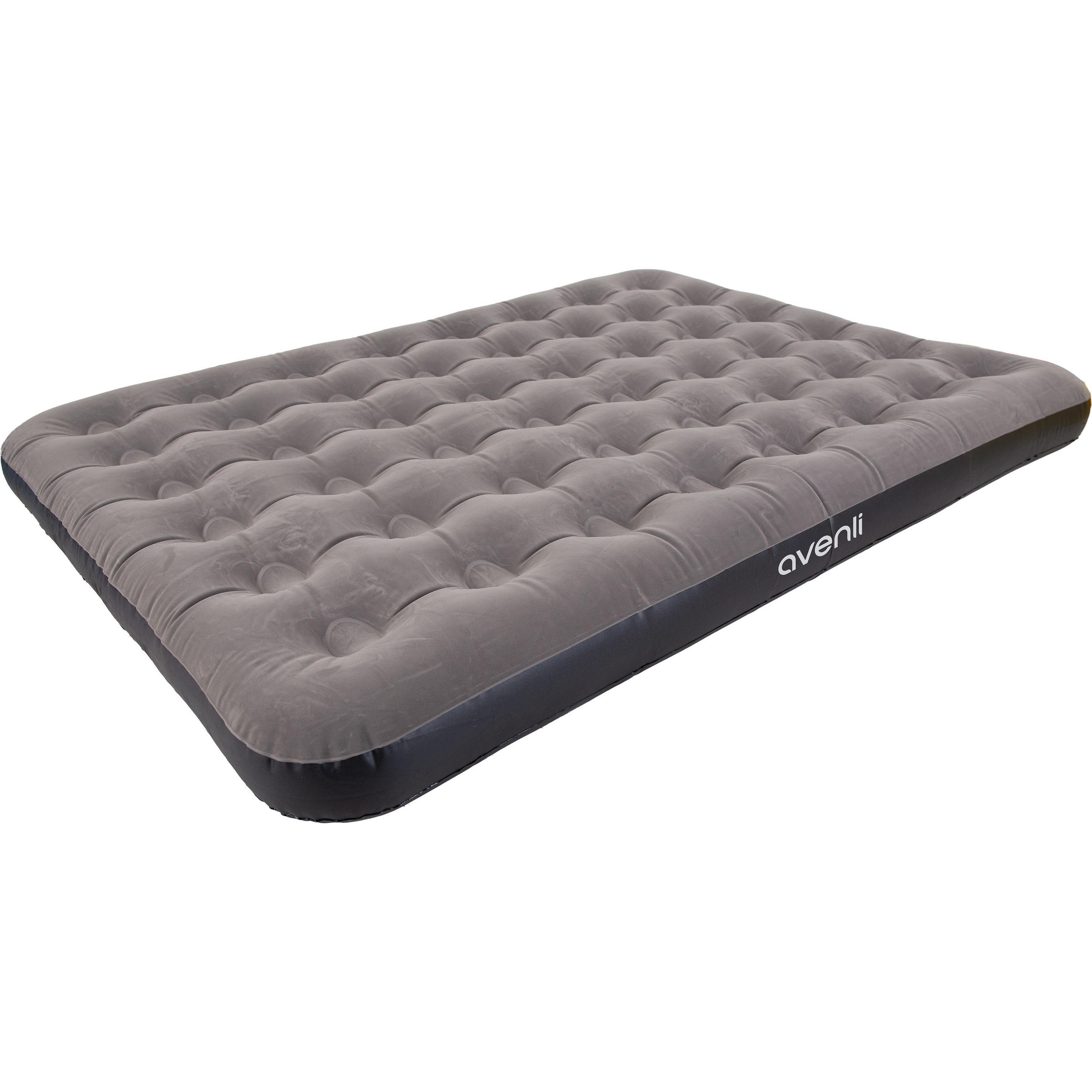 LUFTBETT Luftmatratze Camping CloudCoil grau 203x152x22cm - Grau, Kunststoff (152/203cm) - Avenli