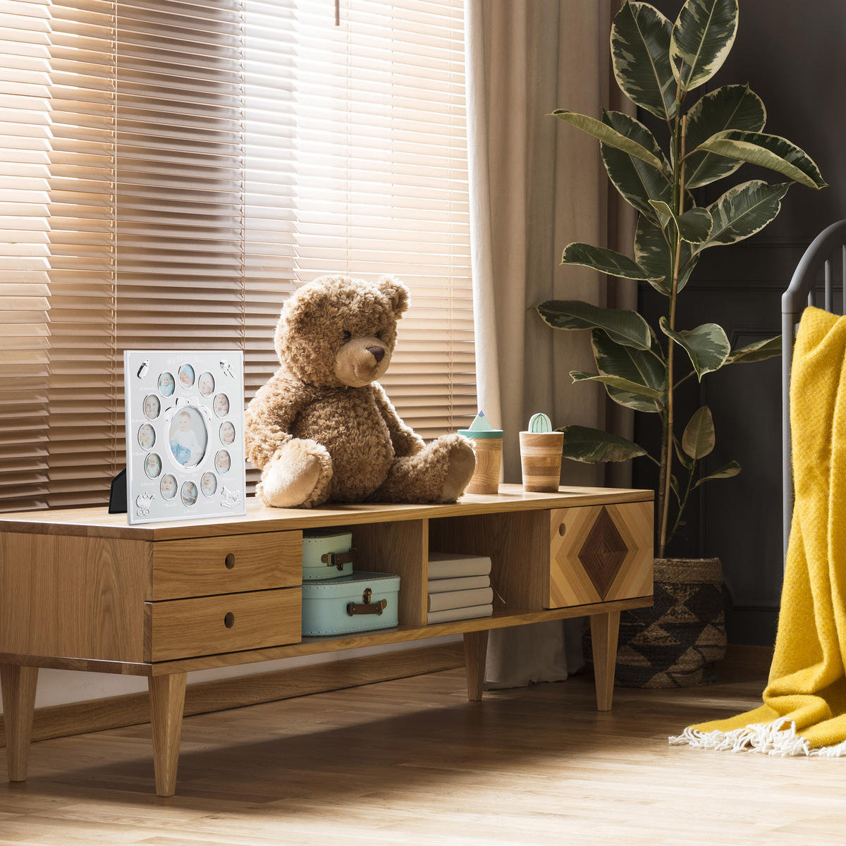 BABYBILDERRAHMEN - Weiß, Papier/Metall (24/29/1cm) - Relaxdays