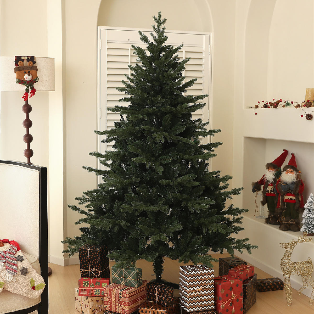 WEIHNACHTSBAUM Kunststoff Stahl Grün - Grün, Kunststoff (180cm) - HOMCOM