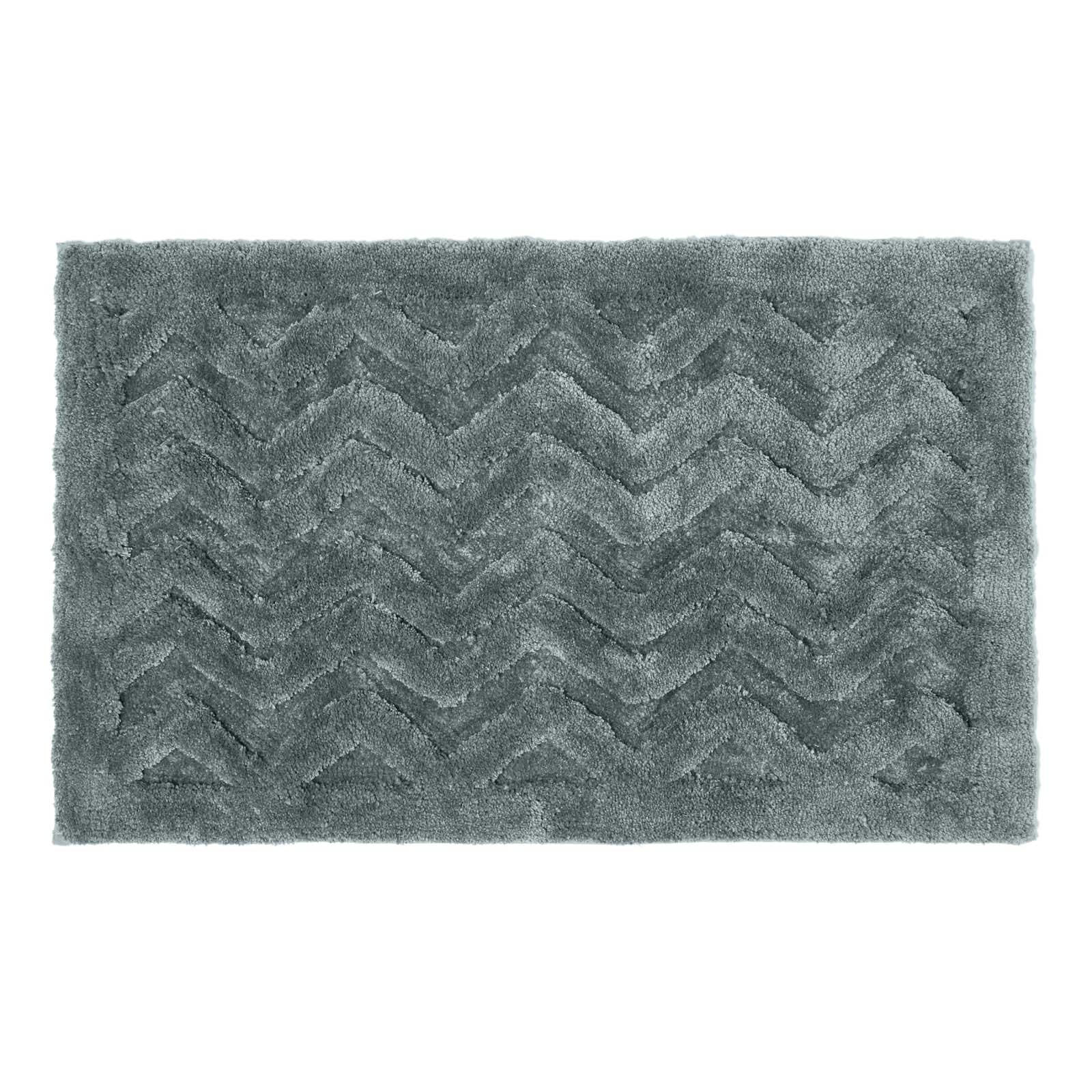 BADEMATTE 50/80 cm Chevron, Hochflor - Grau, Textil (50/80cm) - Homescapes