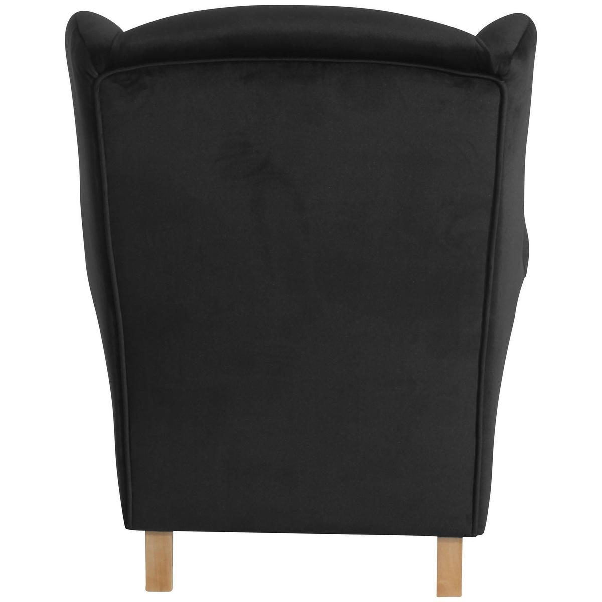 OHRENSESSEL Karlen Bezug Samtvelours Buche natur / schwarz - Buchefarben/Schwarz, Kunststoff (86/103/77cm) - 58aufmkessel