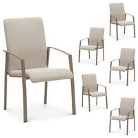 GARTENSTUHL VERANO 6ER-SET - Beige, Textil (57/94/63cm) - IDIMEX