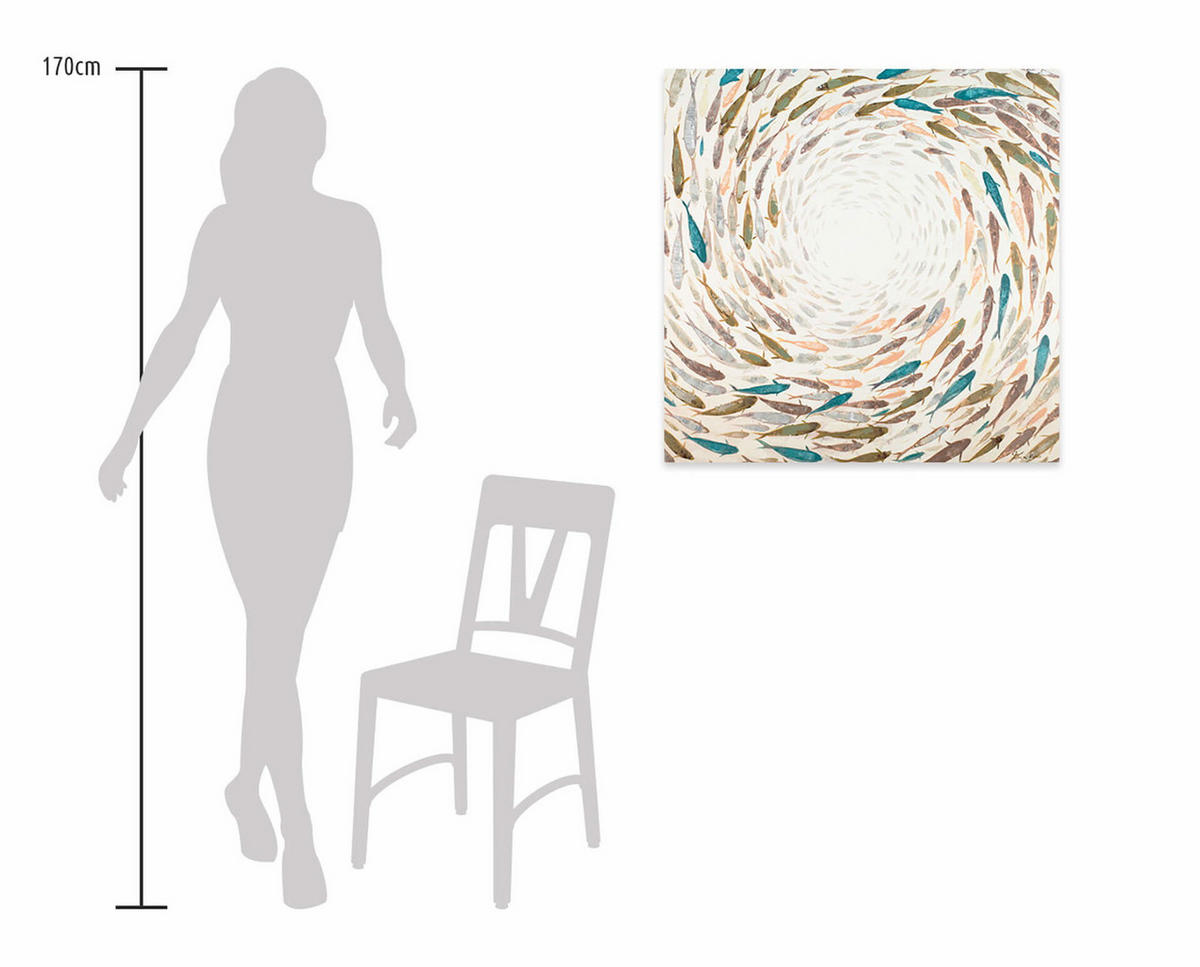 ÖLGEMÄLDE 80/80 cm - Multicolor, Holz/Textil (1.48/80cm) - KUNSTLOFT