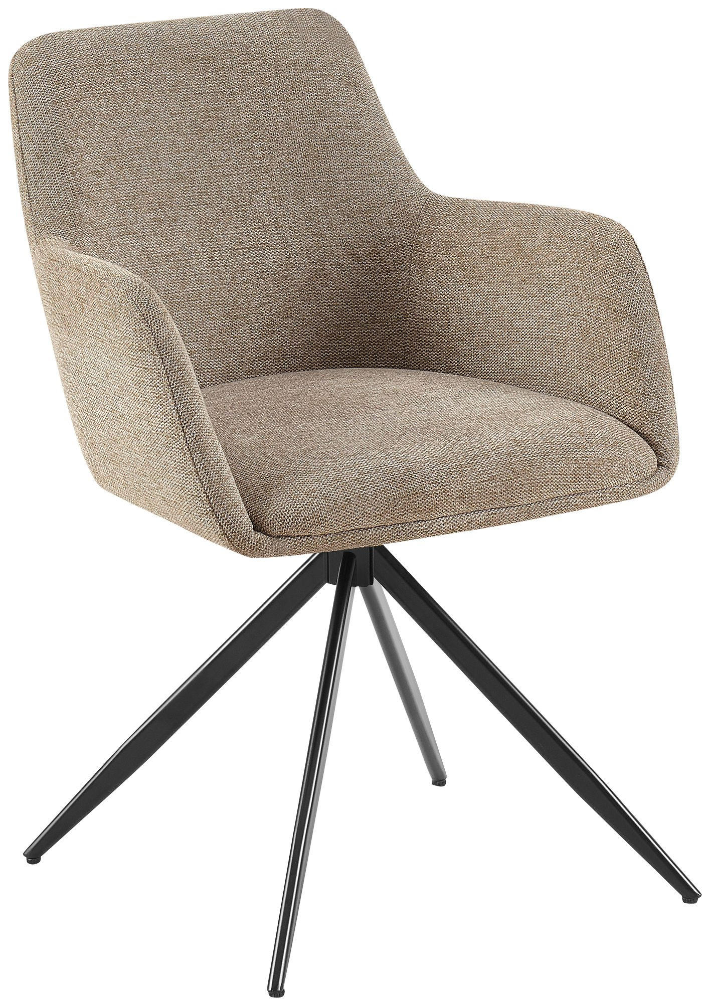 ARMLEHNENSTUHL Stoff Taupe - Taupe/Schwarz, Textil/Metall (56/81/62cm) - CLP