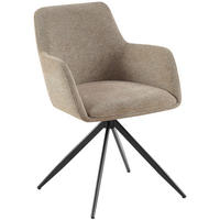 ARMLEHNENSTUHL Stoff Taupe - Taupe/Schwarz, Textil/Metall (56/81/62cm) - CLP