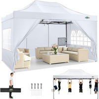 FALTPAVILLON 3x4.5m Wasserdicht UV Schutz 50+ mit 4 Seitenteilen Weiß - Weiß, Metall (305/323/457cm)