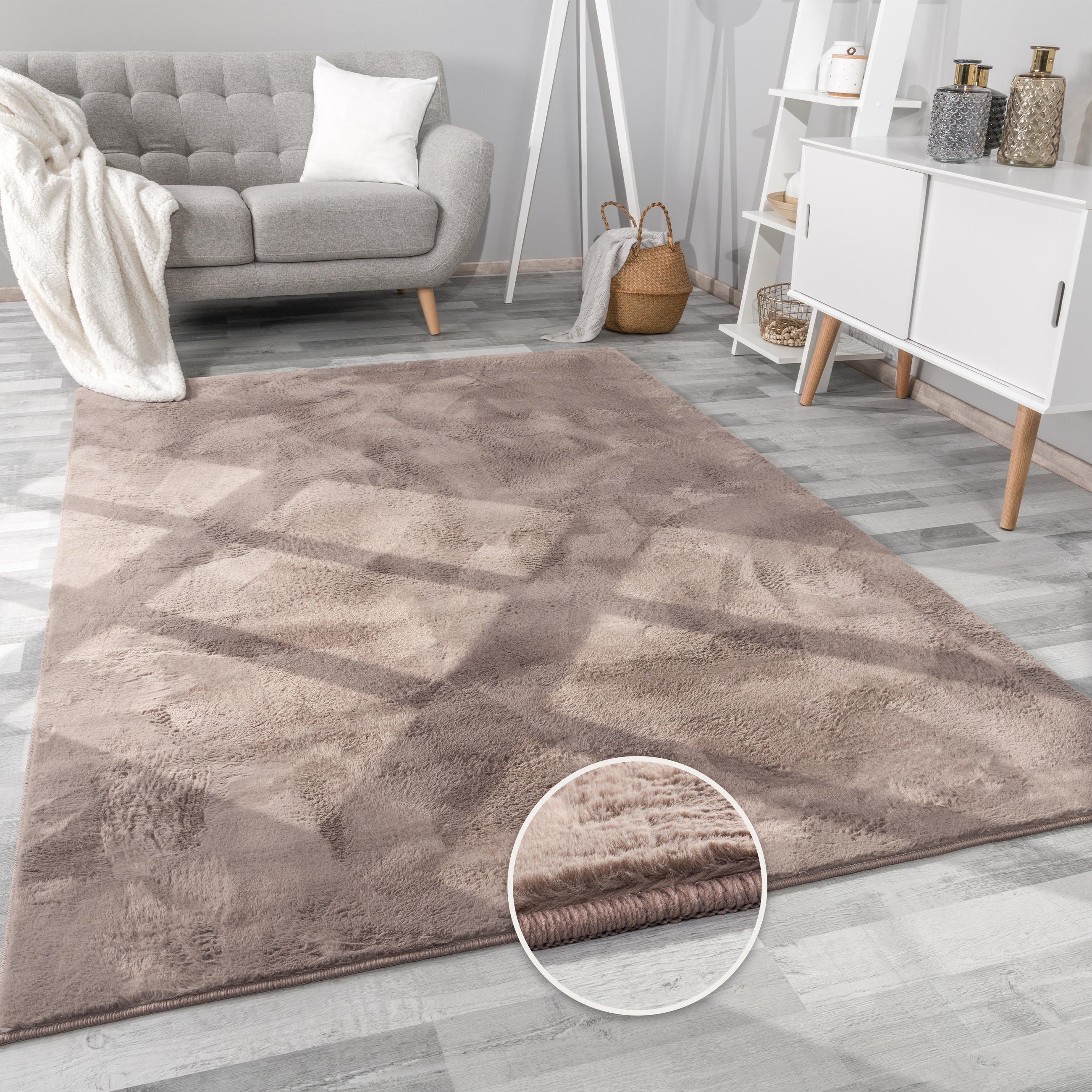 HOCHFLORTEPPICH 100/200 cm Soft 380 - Taupe, Textil (100/200cm) - Paco Home