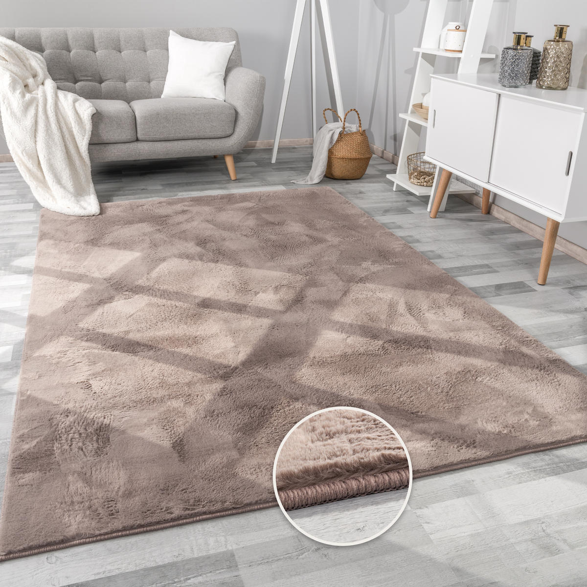HOCHFLORTEPPICH 100/200 cm Soft 380 - Taupe, Textil (100/200cm) - Paco Home