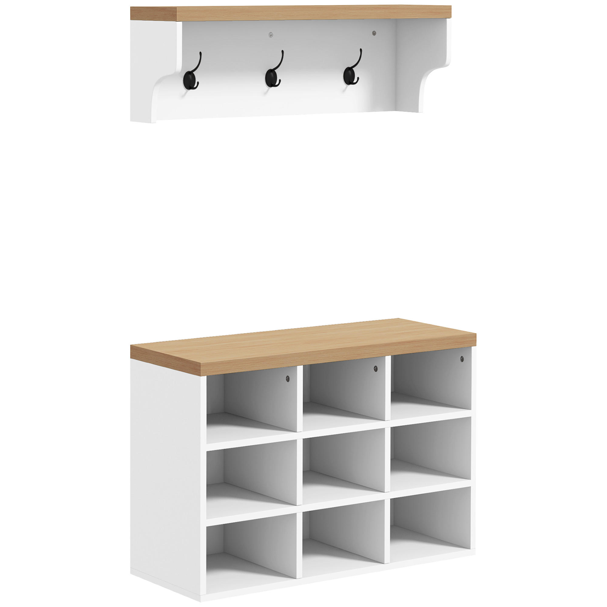 GARDEROBE DE-16795 Weiß & Eiche - Weiß, Holzwerkstoff (30/50/75cm) - ComfortXL