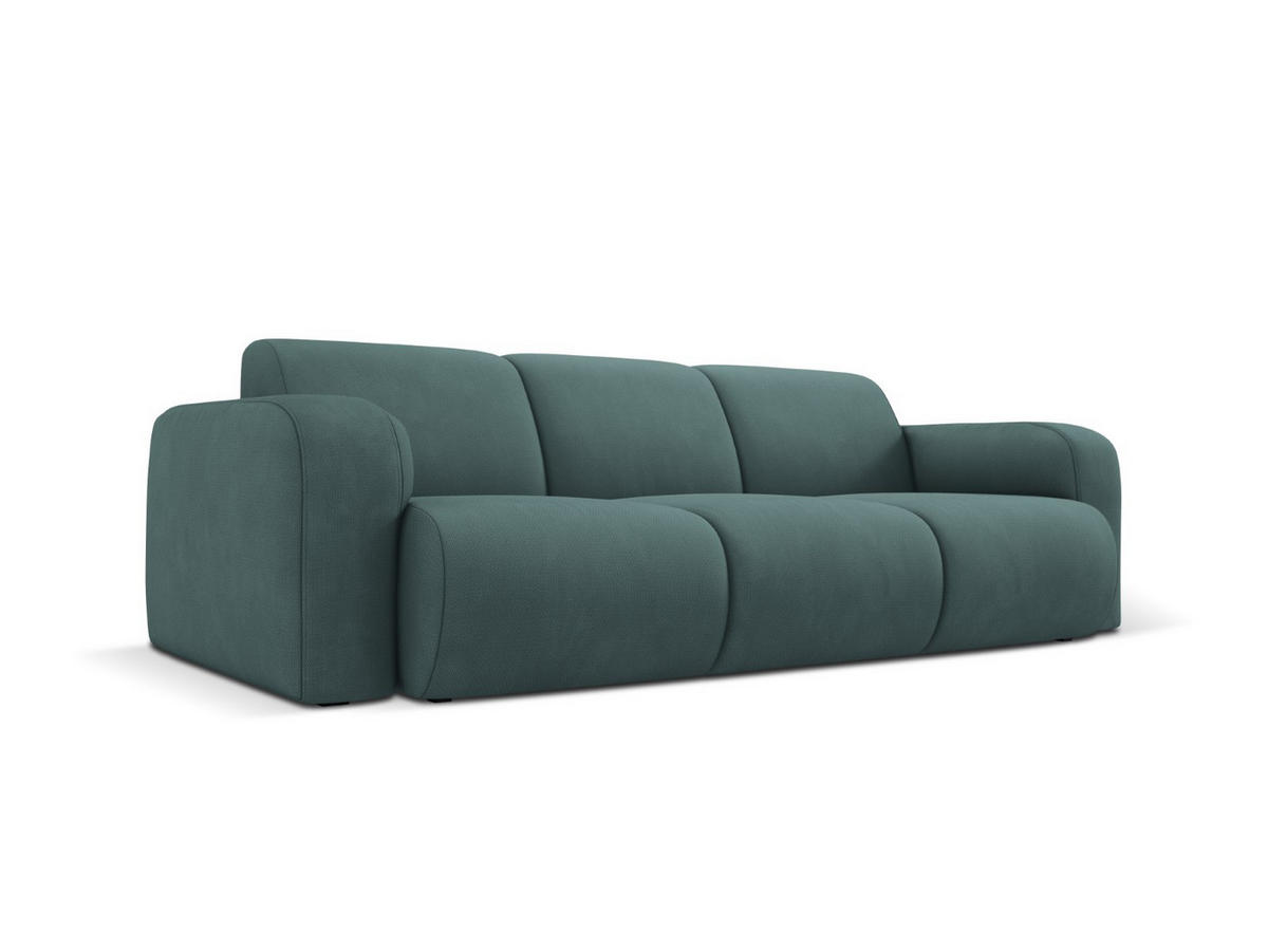 SOFA Molino aus strukturiertem Stoff meergrün 3 Sitzplätze - Smaragdgrün, Textil (95/72/235cm) - Micadoni