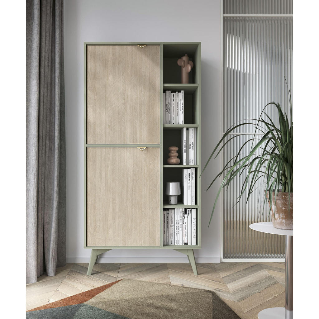 Thumbnail - Möblo Standregal, Grün, Holz, Rechteckig, 80x160x38 cm, Wohnzimmer, ,
