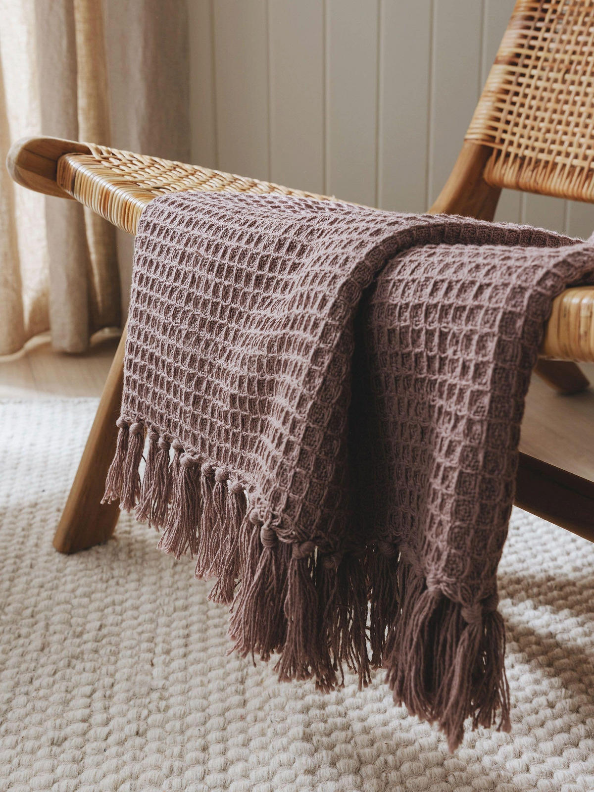 BAUMWOLLDECKE Amalia Rosa 125x150 cm - Rosa, Textil (125/150cm) - benuta Pure