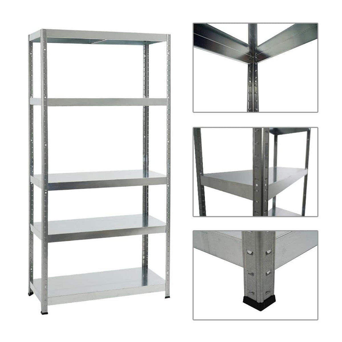 SCHWERLASTREGAL Steel Eagle 2er-Set mit 2x 180x90x40 cm Fachlast 130 kg Verzinkt - Silberfarben, Metall (180/180/40cm) - PROREGAL