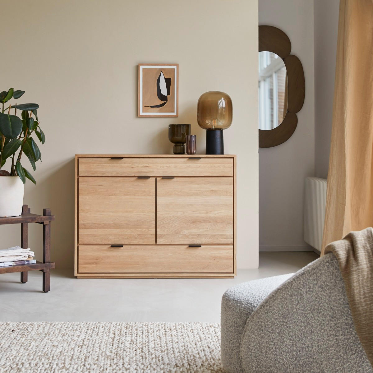 SIDEBOARD Senson Natur aus Eiche - Naturfarben, Holz (120/92/45cm) - Tikamoon