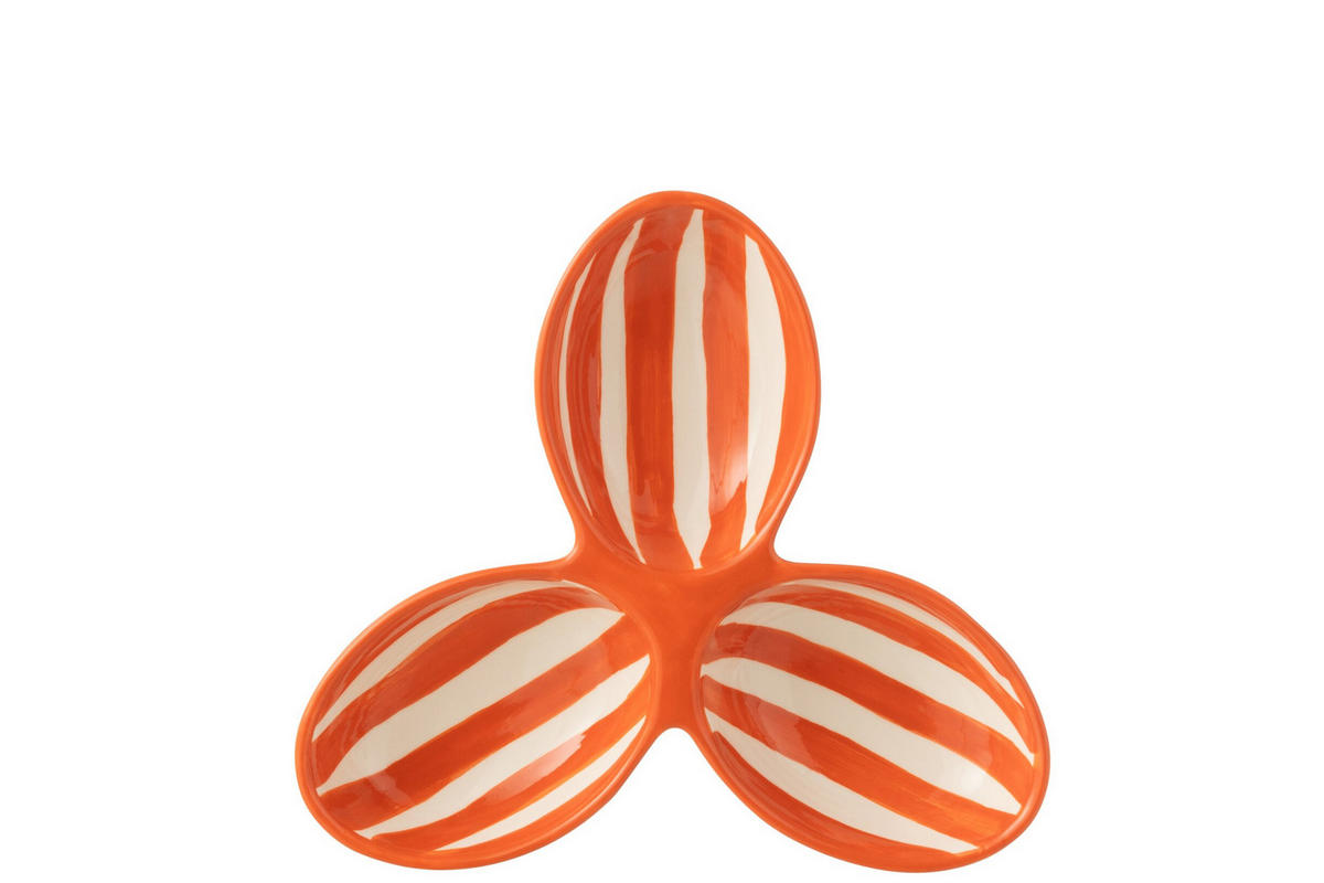 APERO-TELLER GRANADA STRIPES - Töpferei - Orange - Multicolor, Keramik (24cm) - J-Line