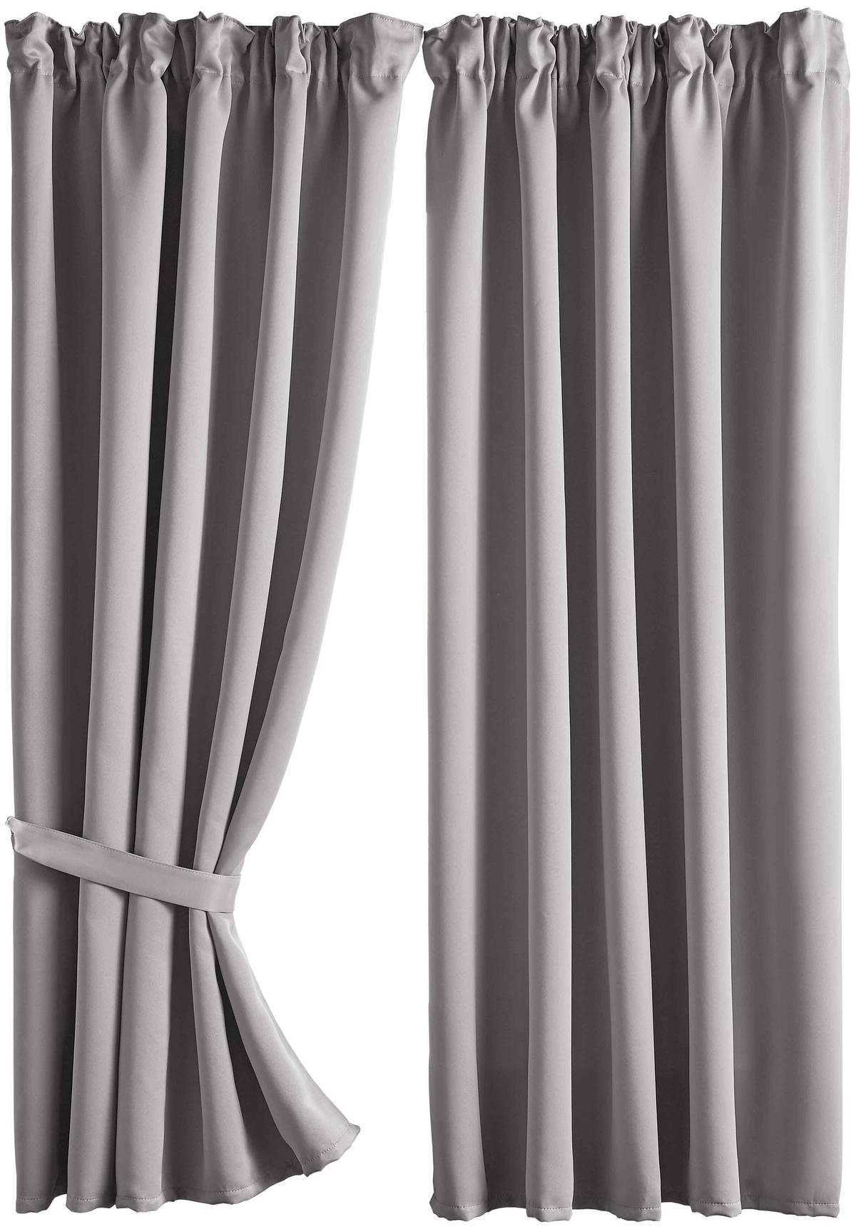 VORHANG 2ER SET NEWYORK HxB 160x140 cm Grau - Grau, Textil (140/160cm) - Gardinenbox