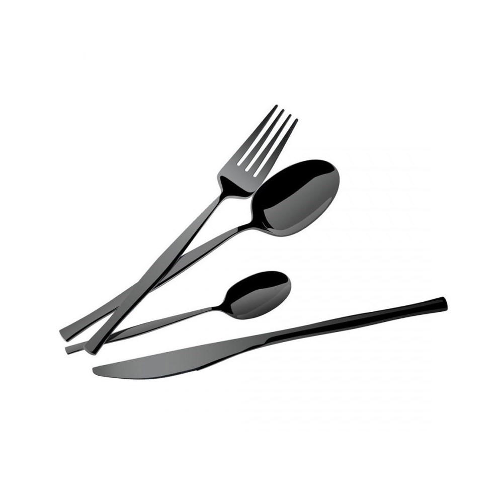 BESTECKSET Schwarz 30/20/8 cm BH3066 - Schwarz, Metall - Berlinger Haus