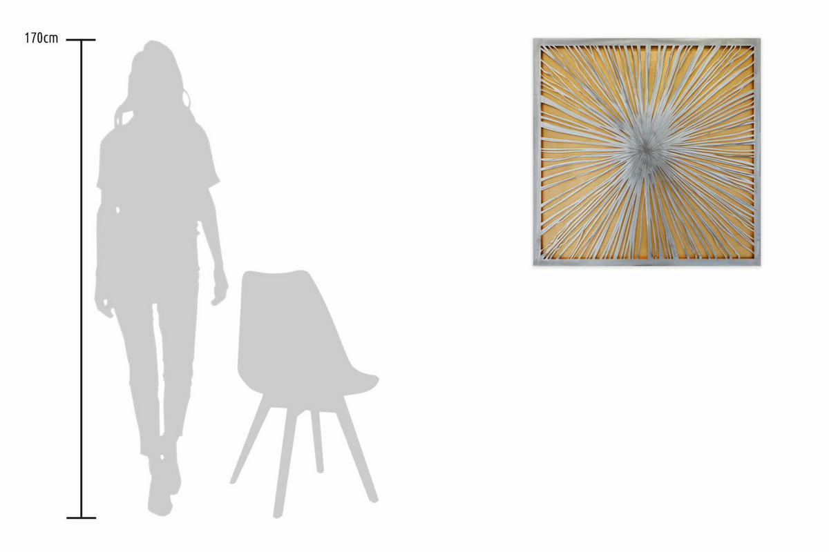 METALLBILD Gold 80/80 cm - Silberfarben/Goldfarben, Metall (3/80cm) - KUNSTLOFT