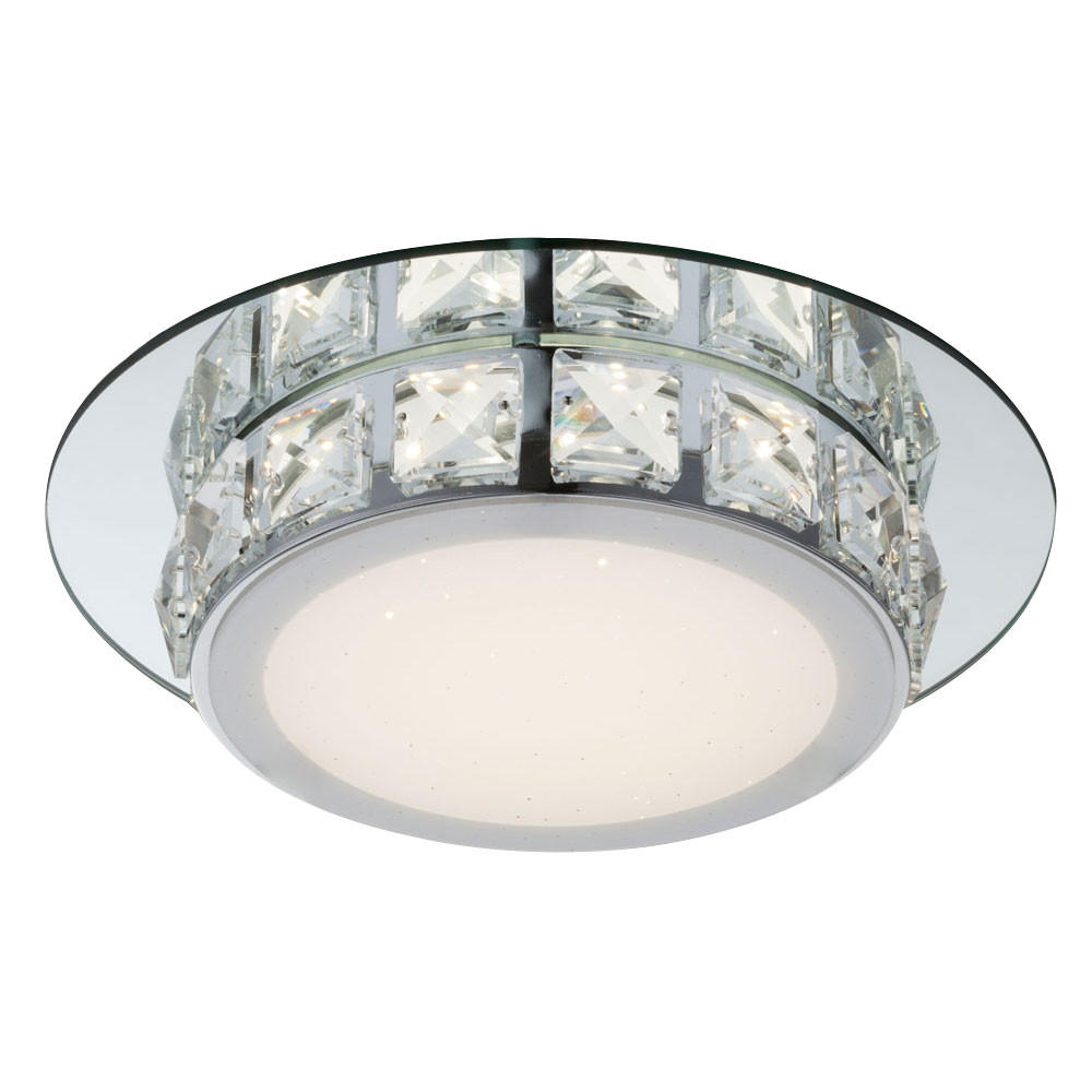 LED DECKENLEUCHTE Metall Opal Silber - Silberfarben, Glas (25/25/7cm)