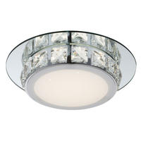 LED DECKENLEUCHTE Metall Opal Silber - Silberfarben, Glas (25/25/7cm)