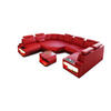 WOHNLANDSCHAFT Asti U Mini - Rot, Leder (352/93/280cm) - Sofa Dreams