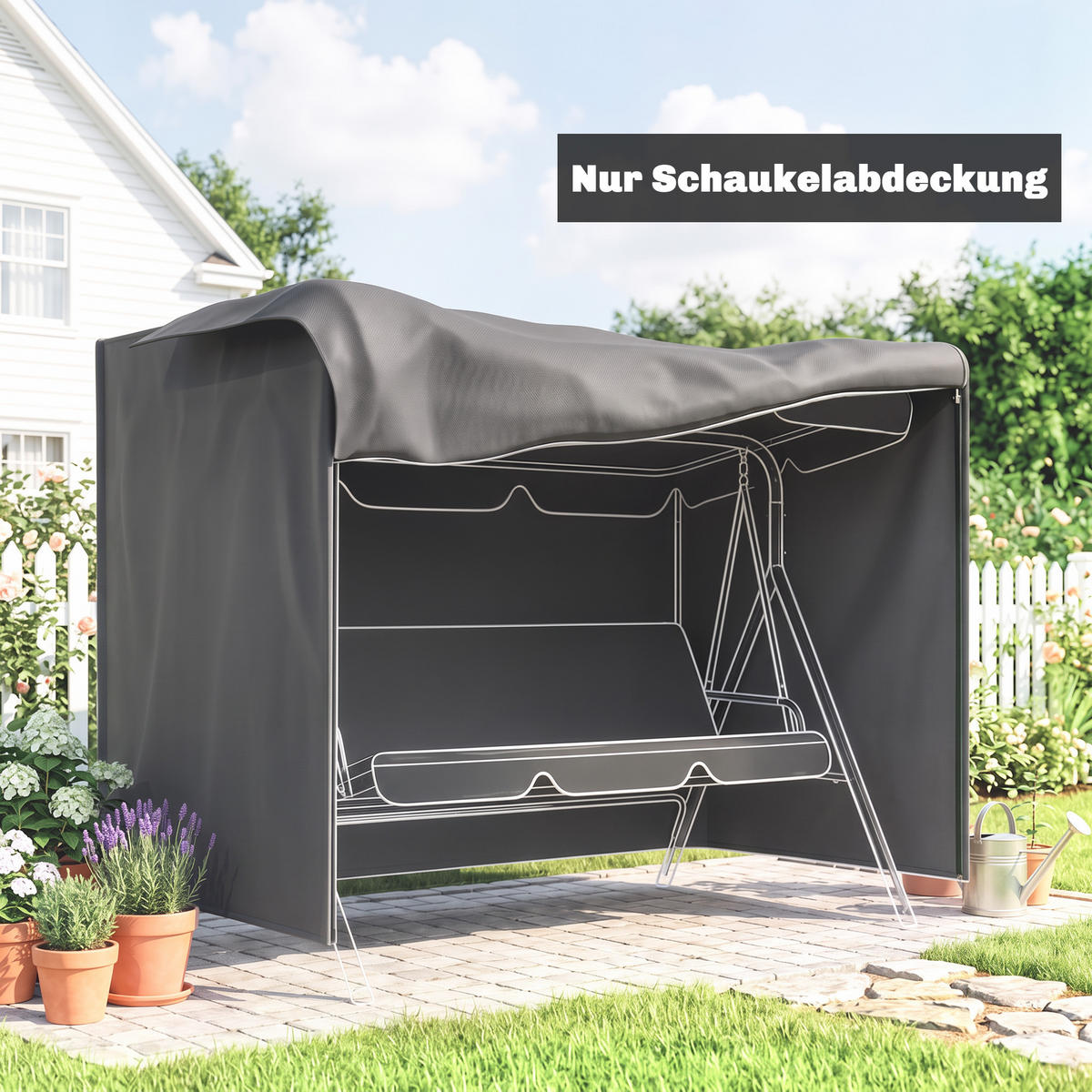 SCHUTZHÜLLE für Hollywoodschaukel aus Polyester Dunkelgrau - Dunkelgrau, Kunststoff (124/164/205cm) - Outsunny