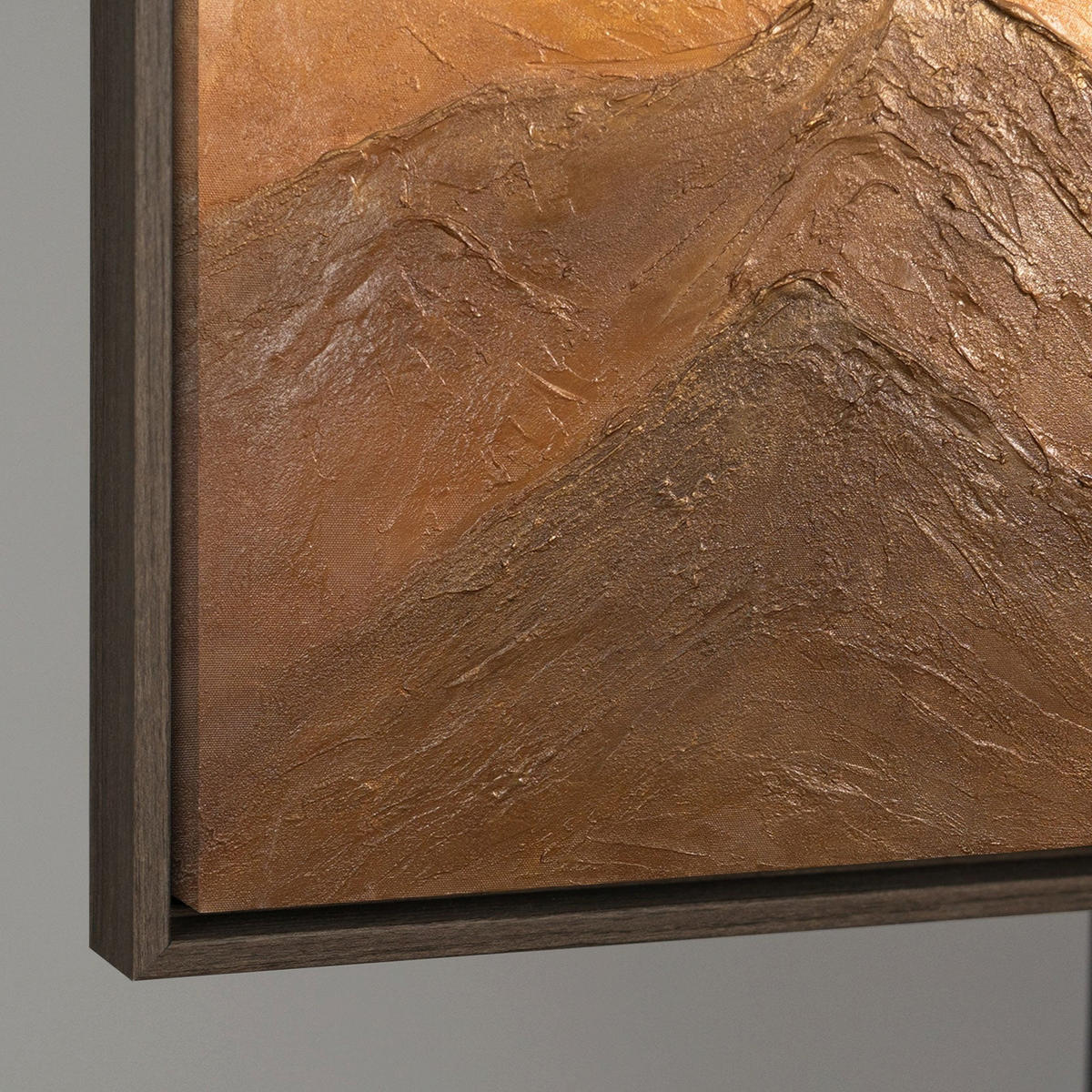 GEMÄLDE Harmonie der Schichten Schattenfugenrahmen Grau 140x100 cm - Grau, Holz (140/100cm) - YS-art gallery