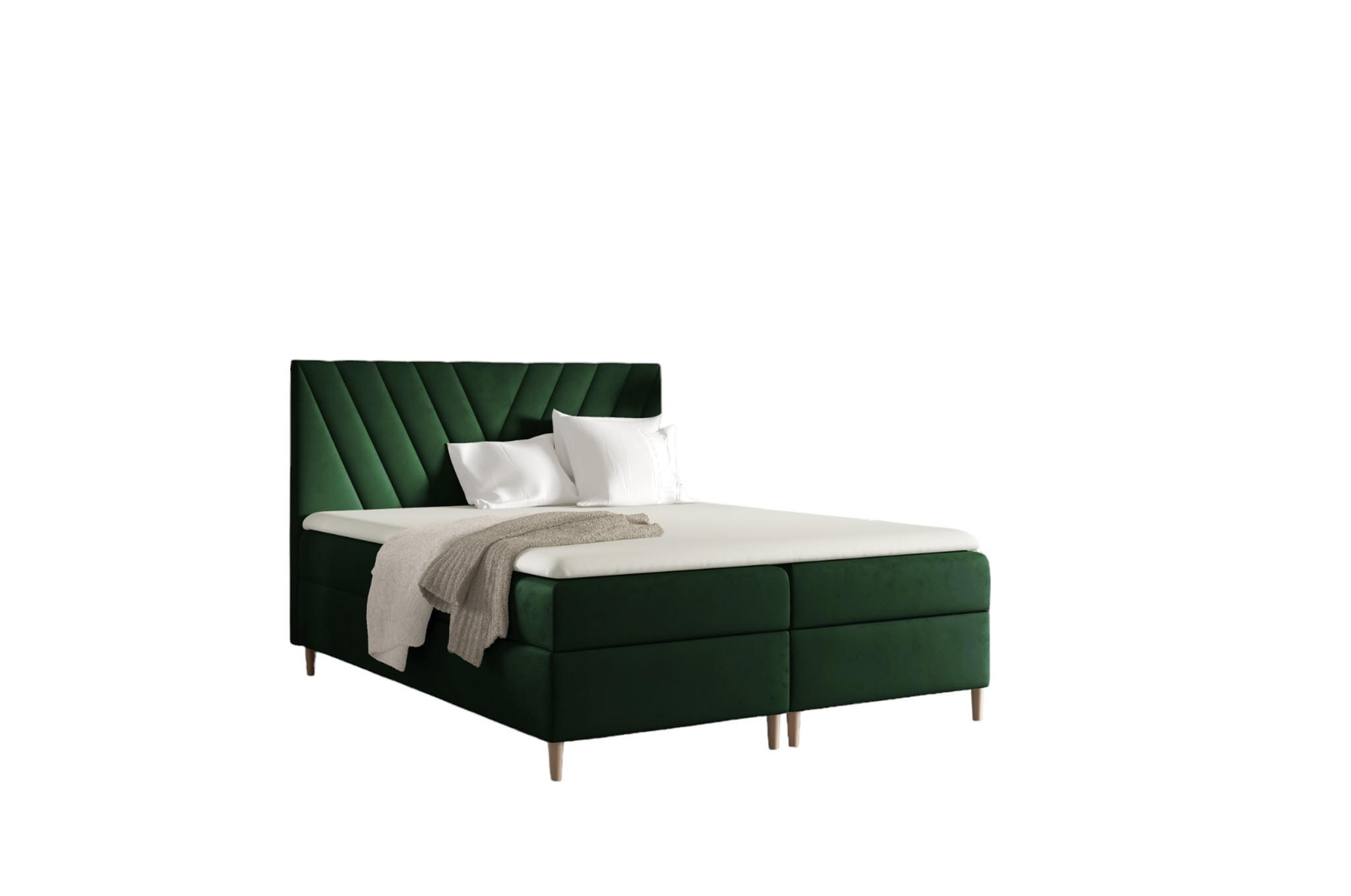 BOXBETT Espen In überlänge - Grün, Holzwerkstoff/Textil (120/220cm) - Fun Möbel
