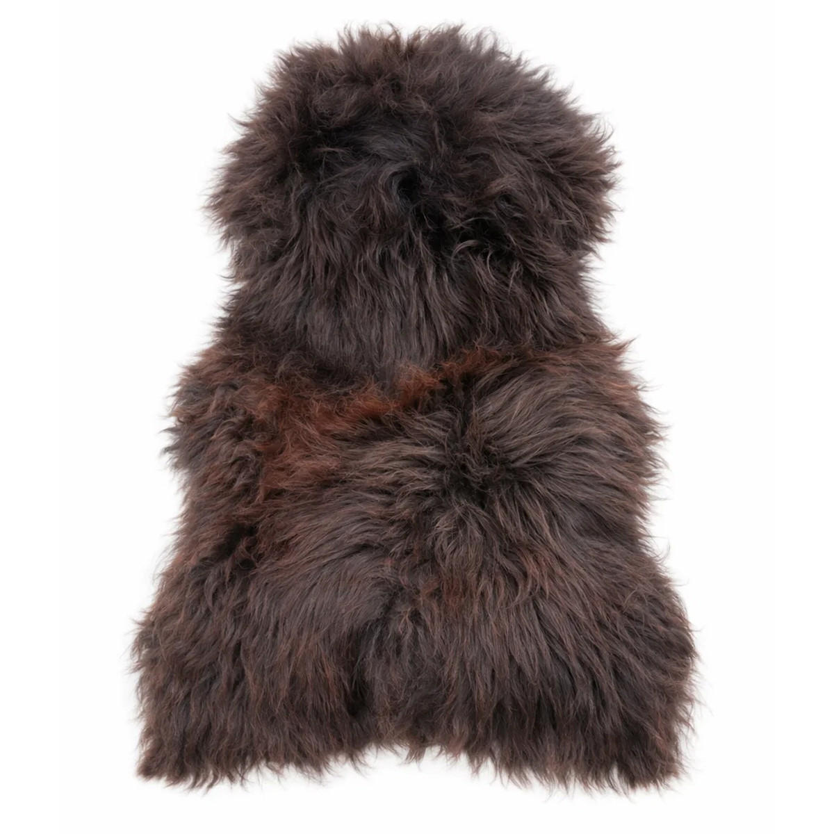 FELL Öko Island Lammfell Schaffell Natur Braun lange Wolle ca. 115 cm - Rotbraun/Dunkelbraun, Fell (65/115cm) - Provellus