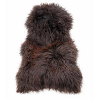 FELL Öko Island Lammfell Schaffell Natur Braun lange Wolle ca. 115 cm - Rotbraun/Dunkelbraun, Fell (65/115cm) - Provellus