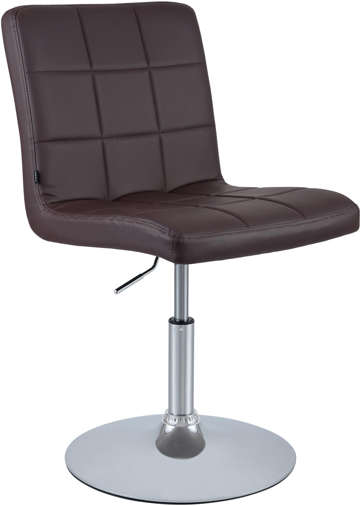 DREHSTUHL Lederlook Braun - Chromfarben/Braun, Textil/Metall (44/81/55cm) - CLP