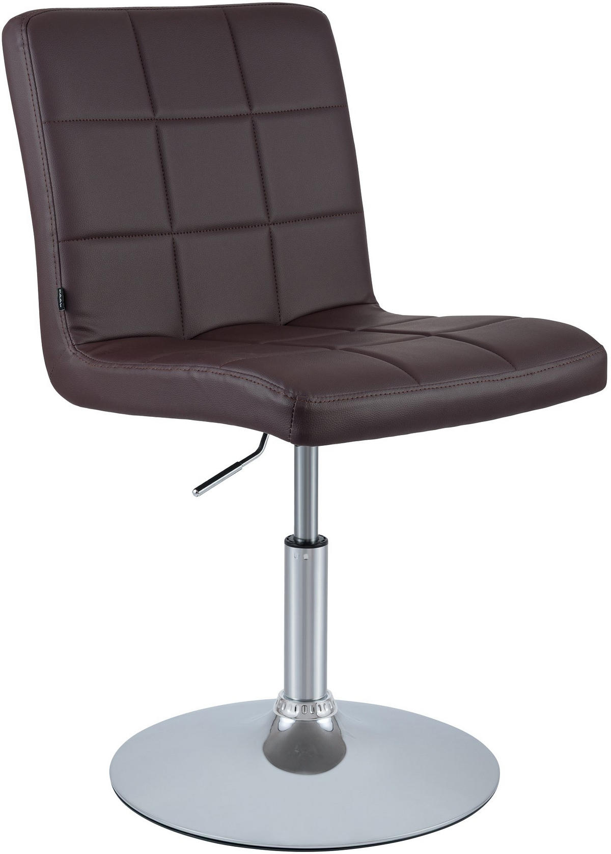 DREHSTUHL Lederlook Braun - Chromfarben/Braun, Textil/Metall (44/81/55cm) - CLP