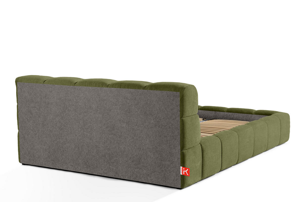 POLSTERBETT AERI 140/160/180/200 mit Rahmen und Bettkasten, oliv - Olivgrün, Holz/Holzwerkstoff (160/200cm) - KONSIMO®