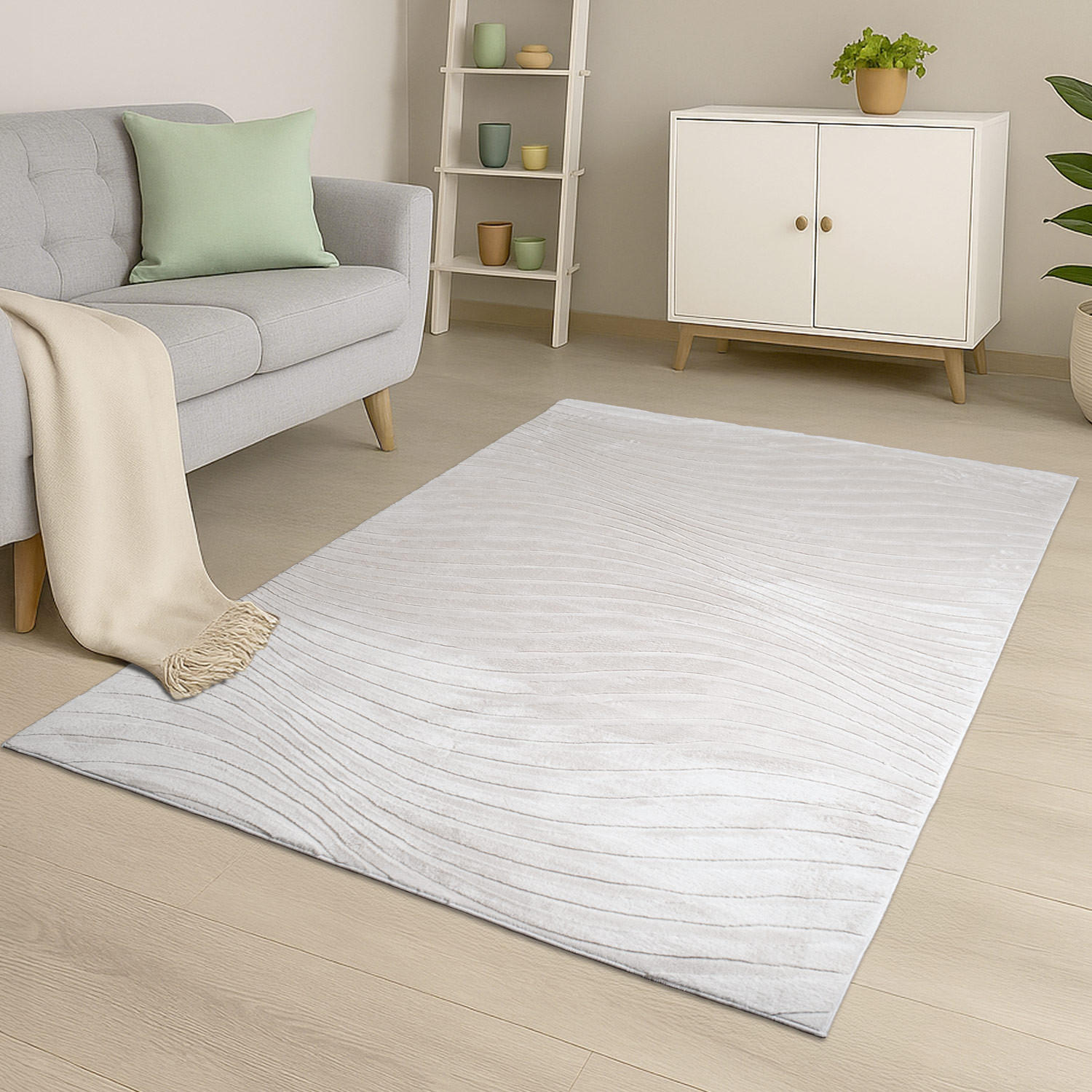 KURZFLOR-TEPPICH Waves 503 Hellgrau/ Taupe 160x230 cm - Taupe, Textil (160/230cm) - carpet city