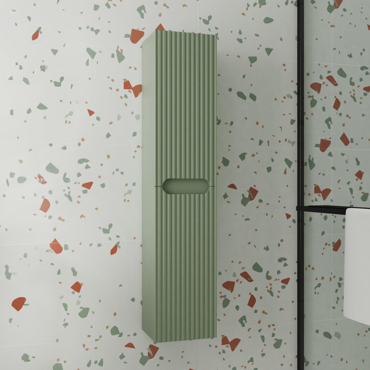 HOCHSCHRANK mit 2 Türen - Olivgrün, Holzwerkstoff (22/120/26cm) - home24