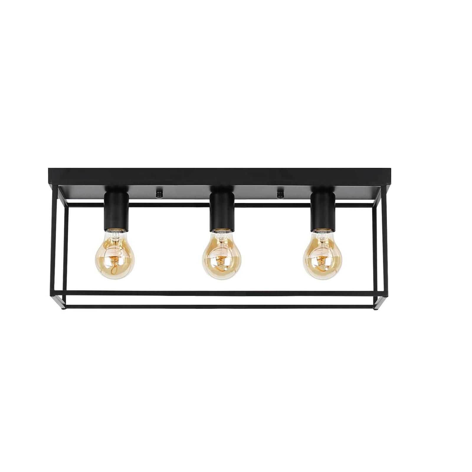 DECKENLEUCHTE Ignaz 60/15/20 cm - Schwarz, Metall (60/15/20cm) - Nettlife