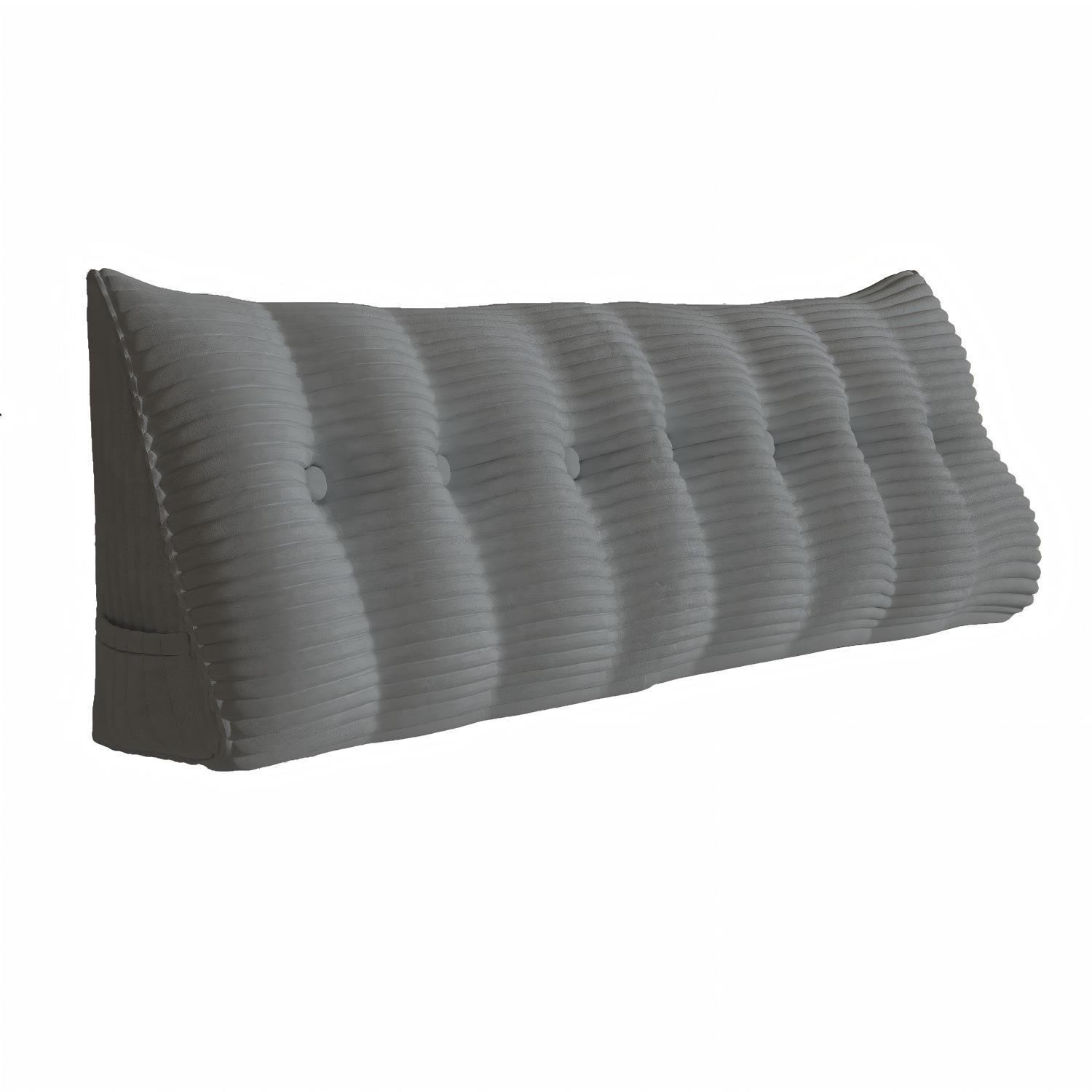 RÜCKENKISSEN für Bett Kord Grau 200 cm - Grau, Textil (50/200cm) - Vercart