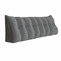 RÜCKENKISSEN für Bett Kord Grau 200 cm - Grau, Textil (50/200cm) - Vercart
