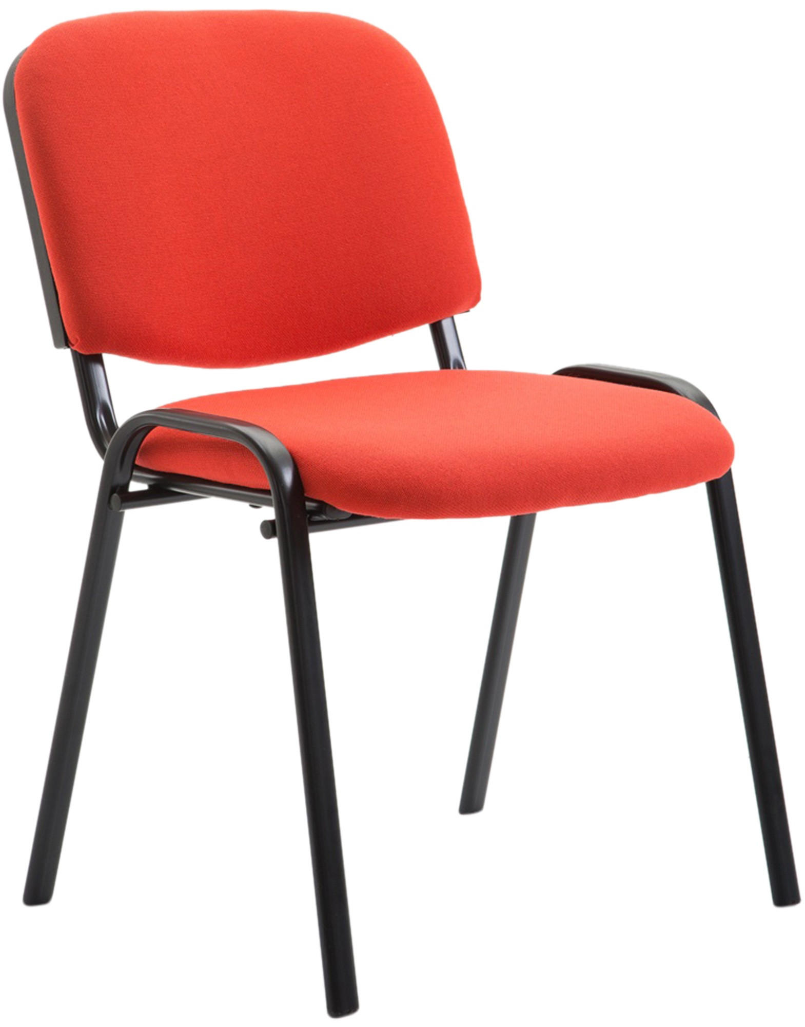 BESUCHERSTUHL Stoff Rot - Rot/Schwarz, Textil/Metall (53/83/53cm) - CLP