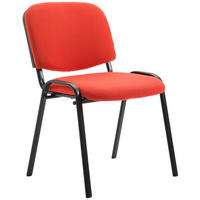 BESUCHERSTUHL Stoff Rot - Rot/Schwarz, Textil/Metall (53/83/53cm) - CLP