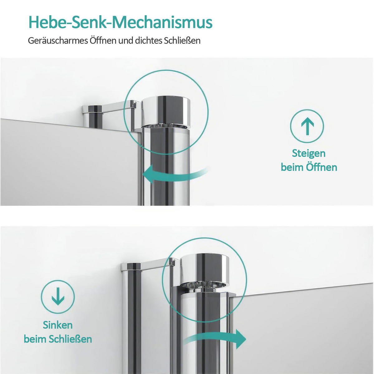 DUSCHWAND für Badewannen Faltbar mit Schwenkfunktion 140/110 cm - Transparent, Glas (110/140cm) - EMKE